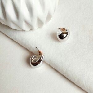 Aretes Gota de Agua plateado